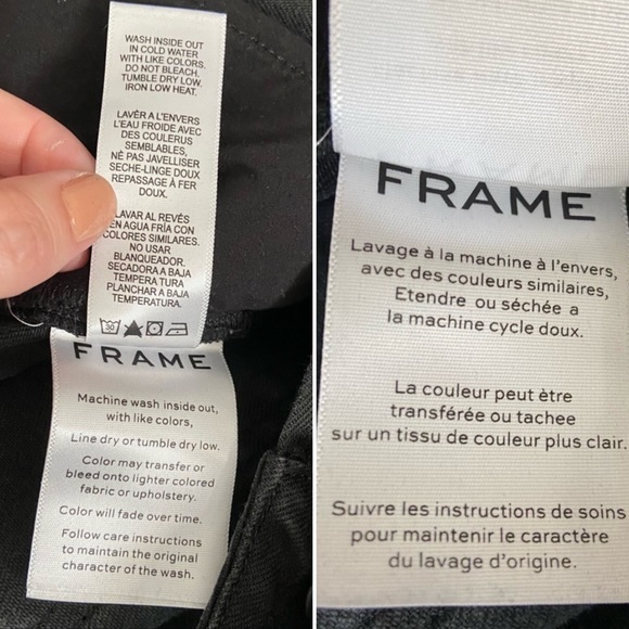 Frame “Tux Noir Band Skinny Jeans” Button Fly US 28 Black High Rise Denim - Picture 6 of 9